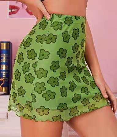 Women's High Waist Printed Summer Skirt