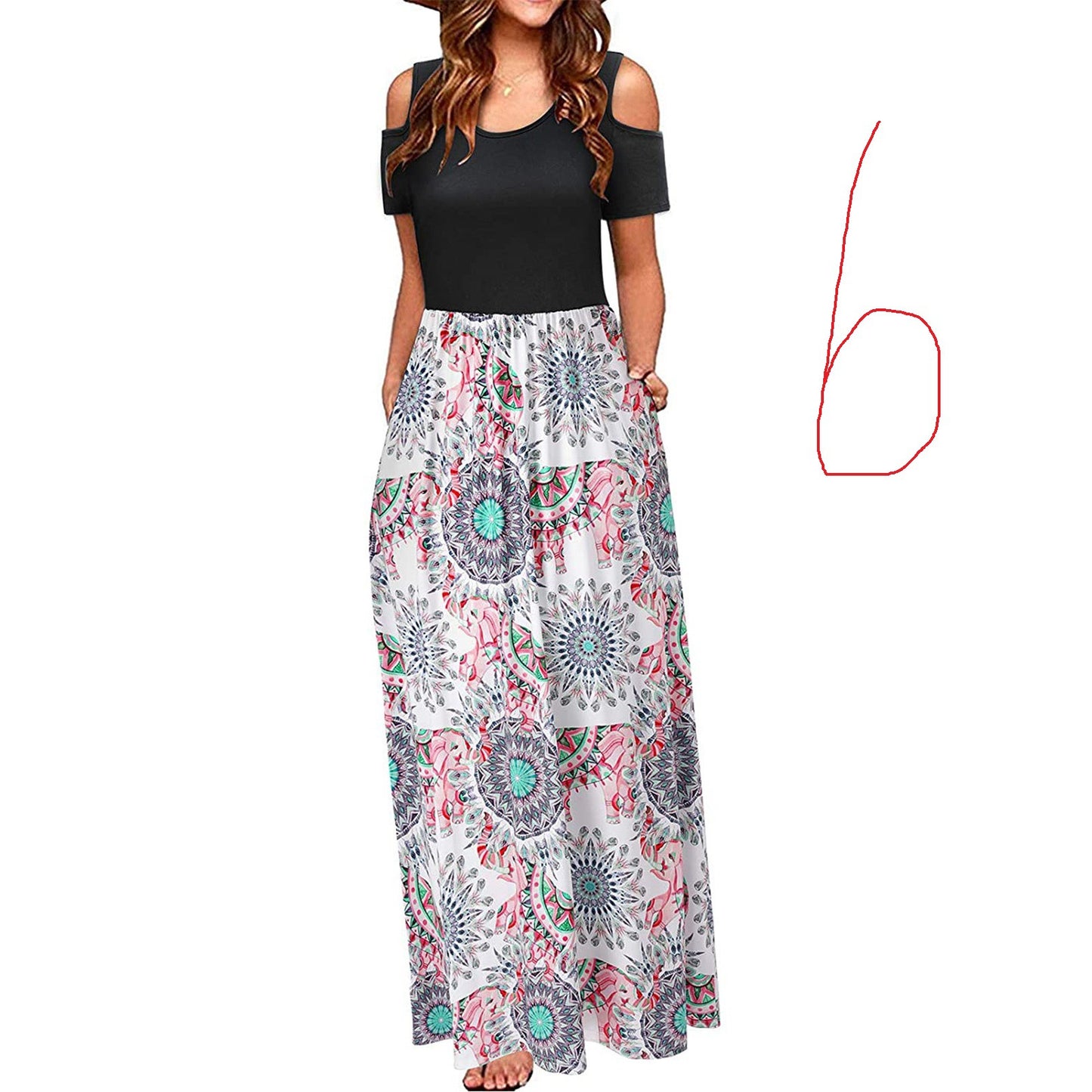 Women's Suspender Dress with European and American Print