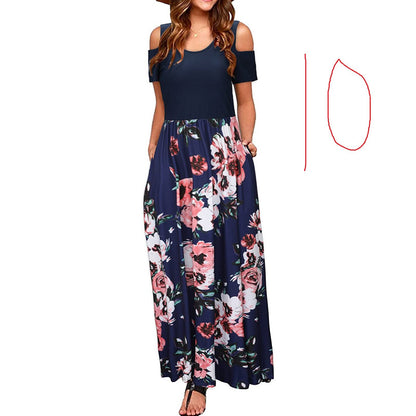 Women's Suspender Dress with European and American Print