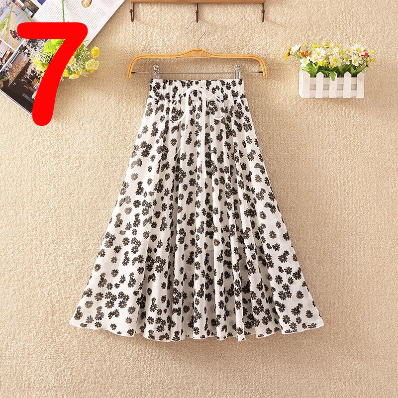 Summer Women's Lightweight Printed Chiffon Skirt