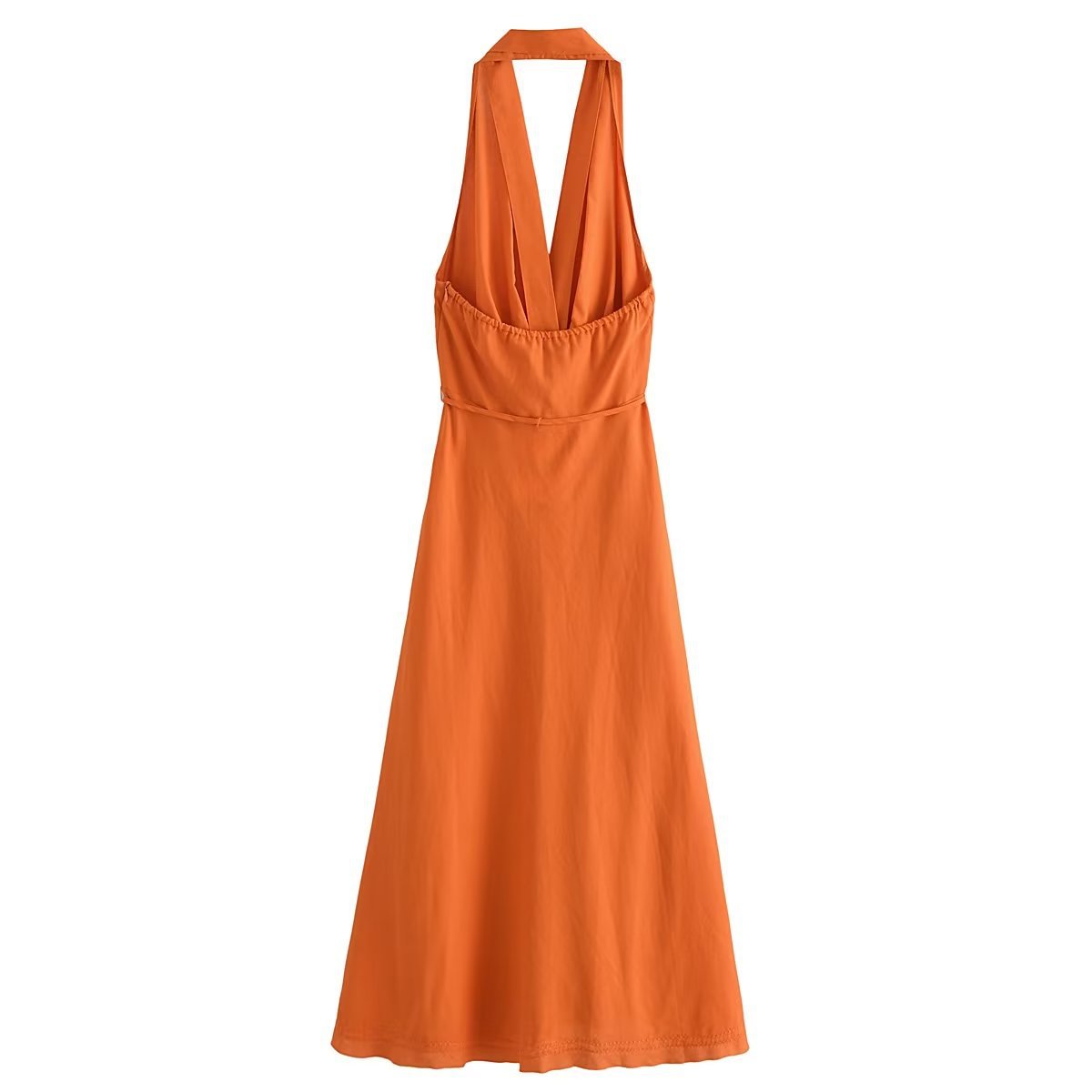 Summer New Women's European Style V-Neck Backless Dress
