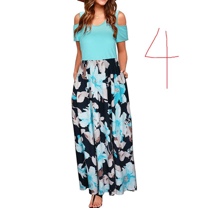 Women's Suspender Dress with European and American Print