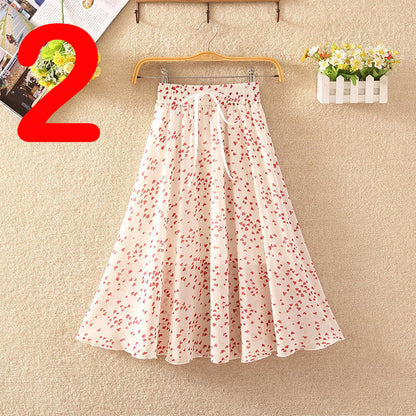 Summer Women's Lightweight Printed Chiffon Skirt