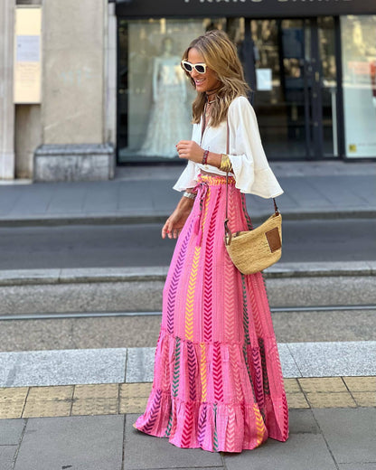 European Print Maxi Skirt - Summer 2023 Casual Wear