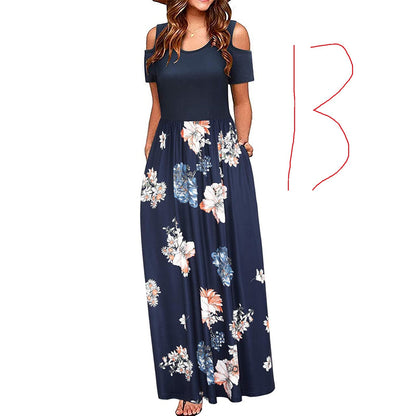Women's Suspender Dress with European and American Print
