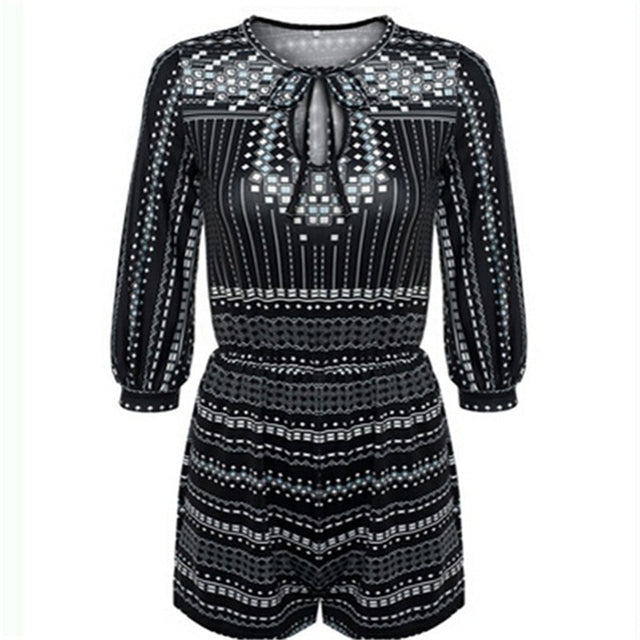 Elegant Vintage Print Women's Summer Jumpsuit