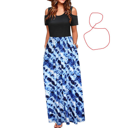 Women's Suspender Dress with European and American Print