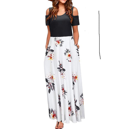 Women's Suspender Dress with European and American Print