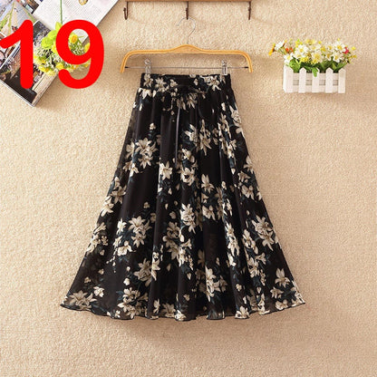 Summer Women's Lightweight Printed Chiffon Skirt