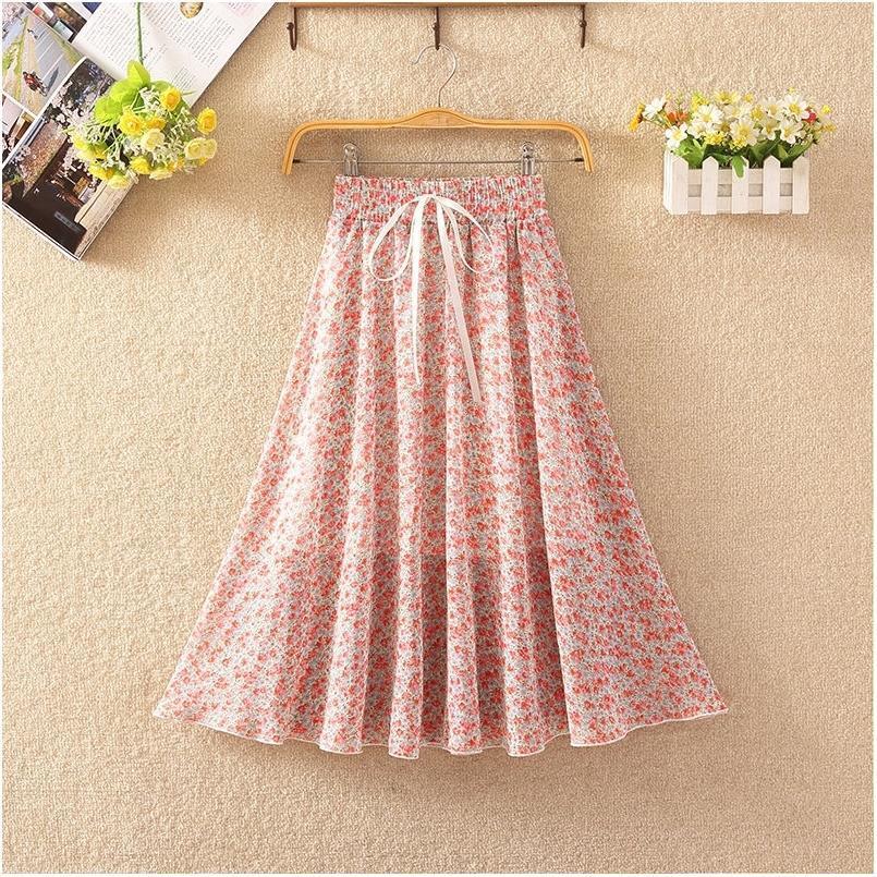 Summer Women's Lightweight Printed Chiffon Skirt