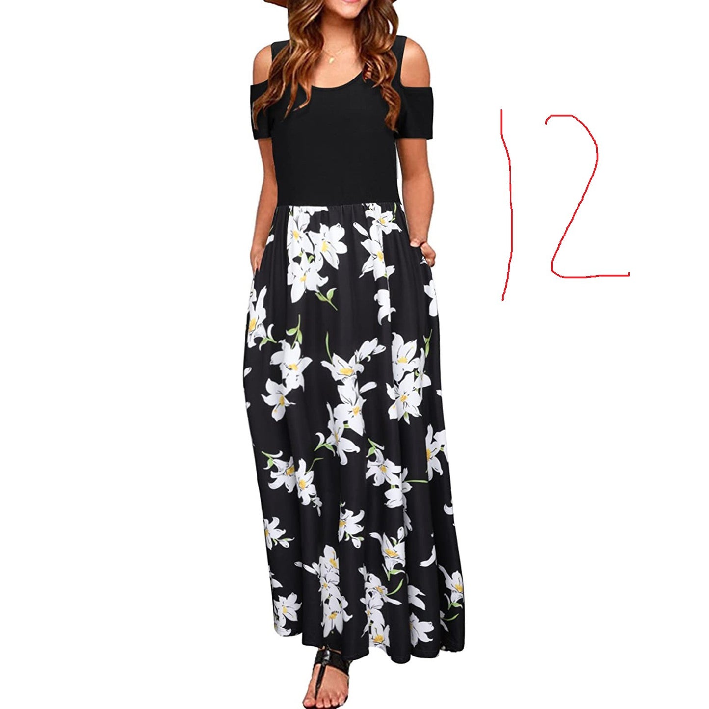 Women's Suspender Dress with European and American Print