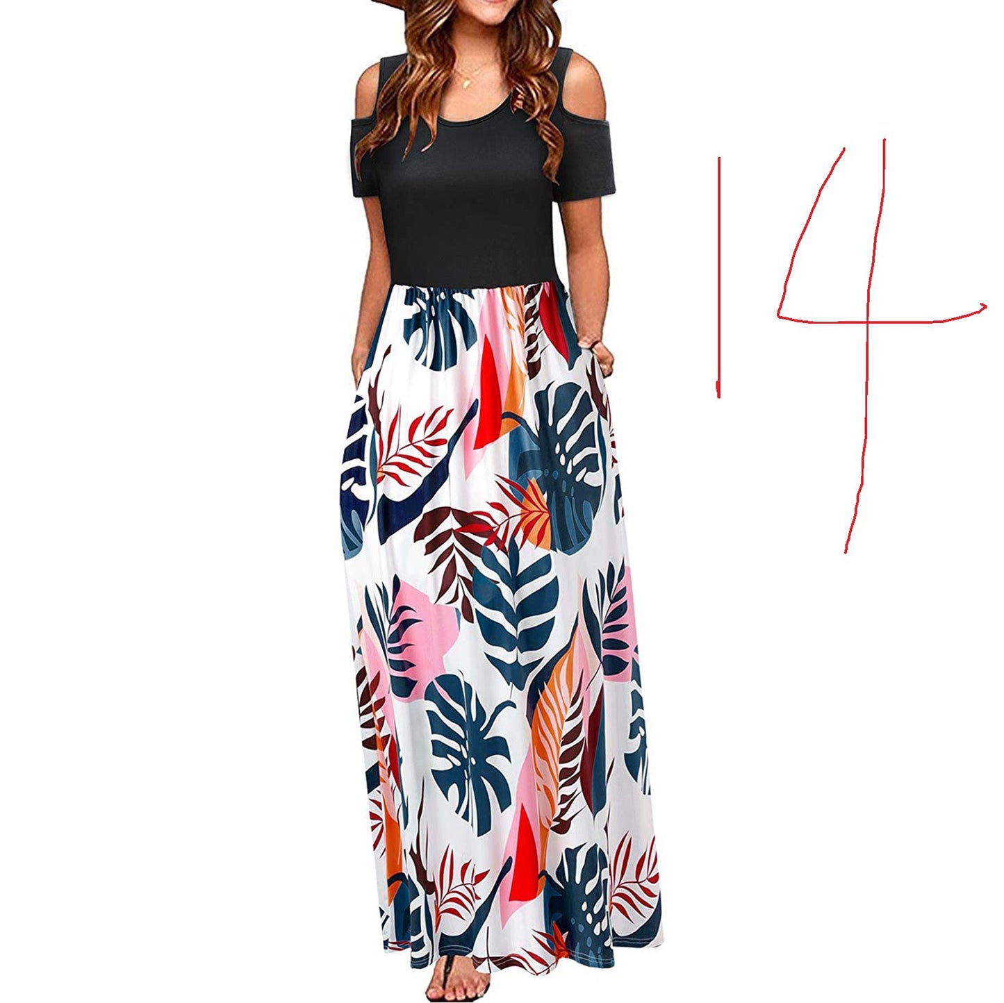 Women's Suspender Dress with European and American Print