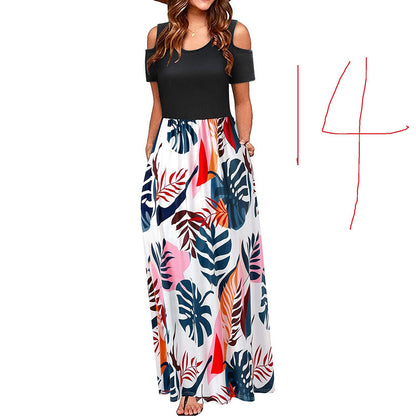 Women's Suspender Dress with European and American Print