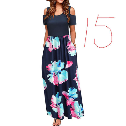Women's Suspender Dress with European and American Print