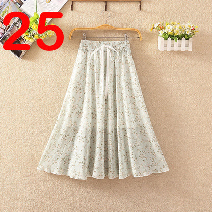 Summer Women's Lightweight Printed Chiffon Skirt