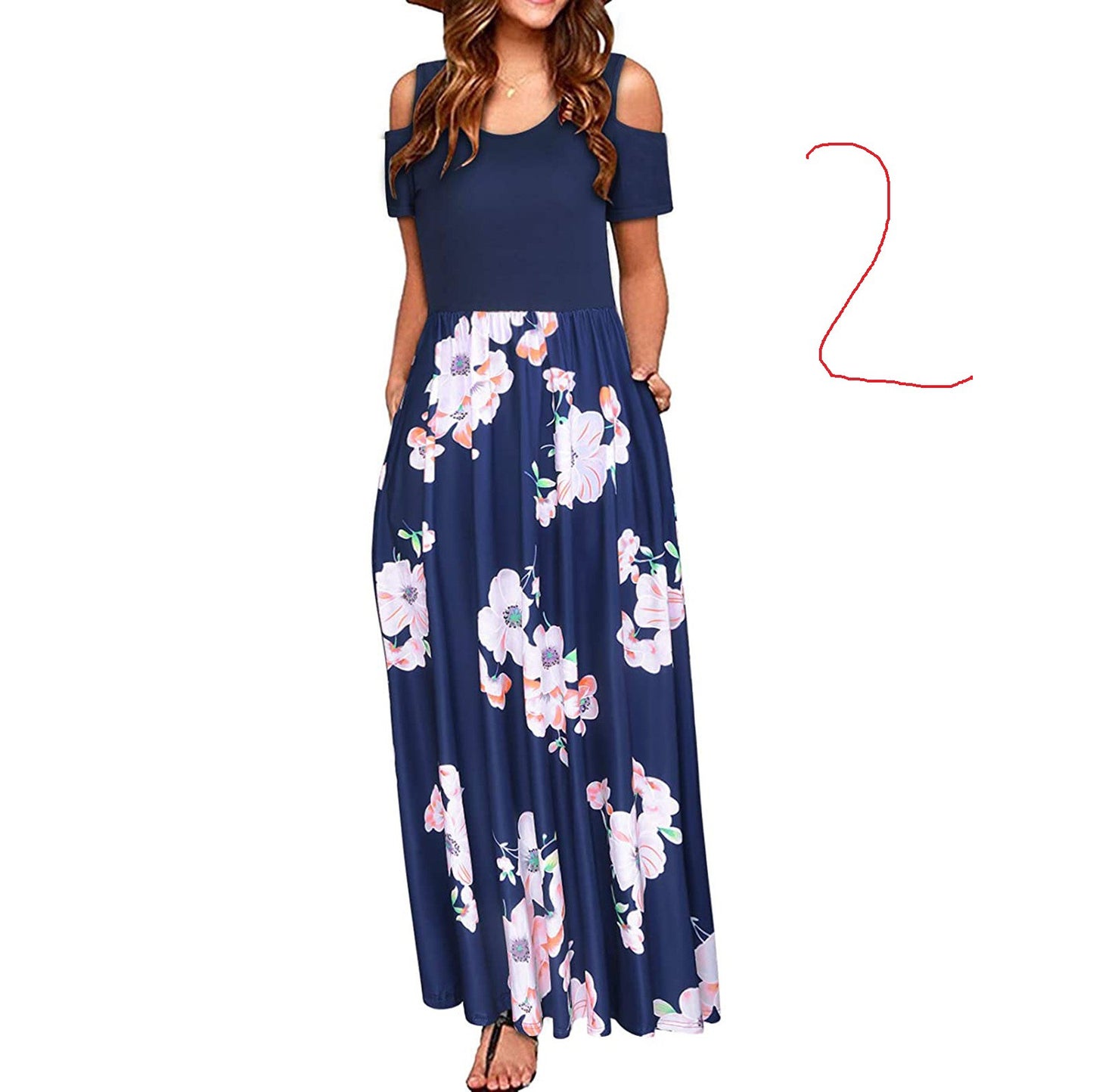 Women's Suspender Dress with European and American Print