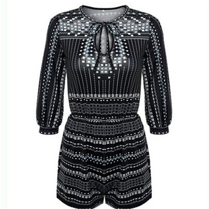 Elegant Vintage Print Women's Summer Jumpsuit
