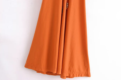 Summer New Women's European Style V-Neck Backless Dress