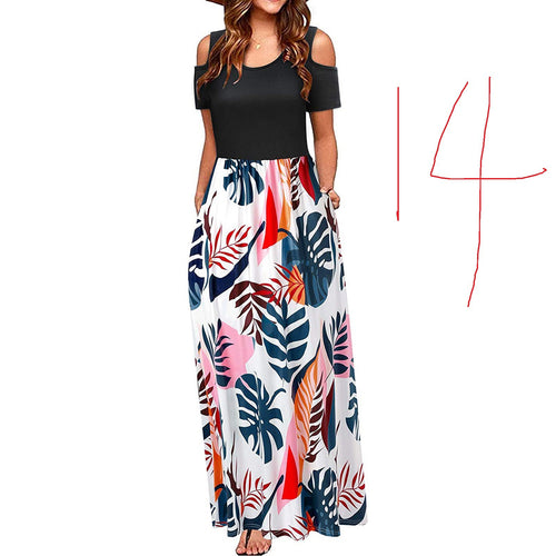 Women's Suspender Dress with European and American Print