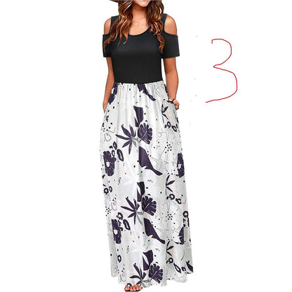 Women's Suspender Dress with European and American Print