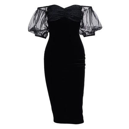 Summer Women's Velvet Sheer Bubble Top