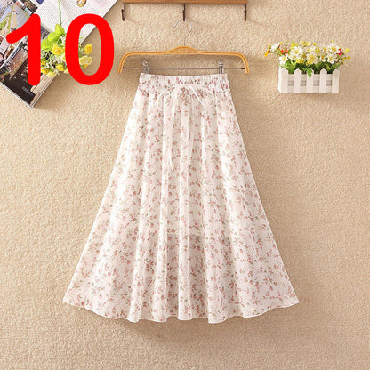 Summer Women's Lightweight Printed Chiffon Skirt