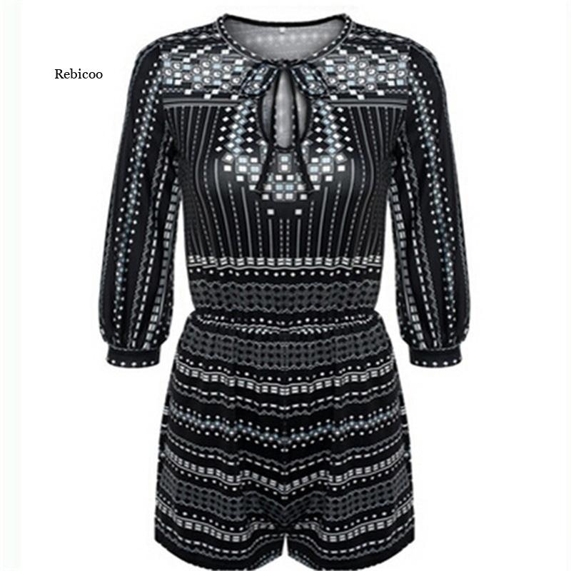 Elegant Vintage Print Women's Summer Jumpsuit