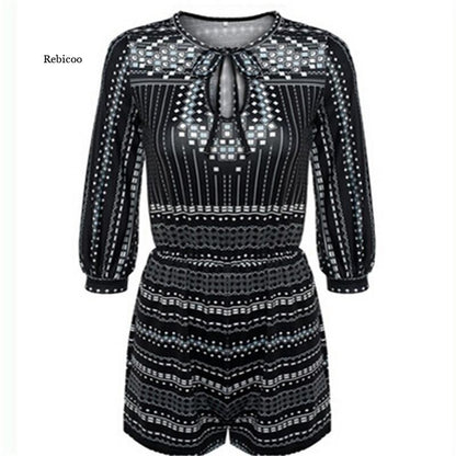 Elegant Vintage Print Women's Summer Jumpsuit