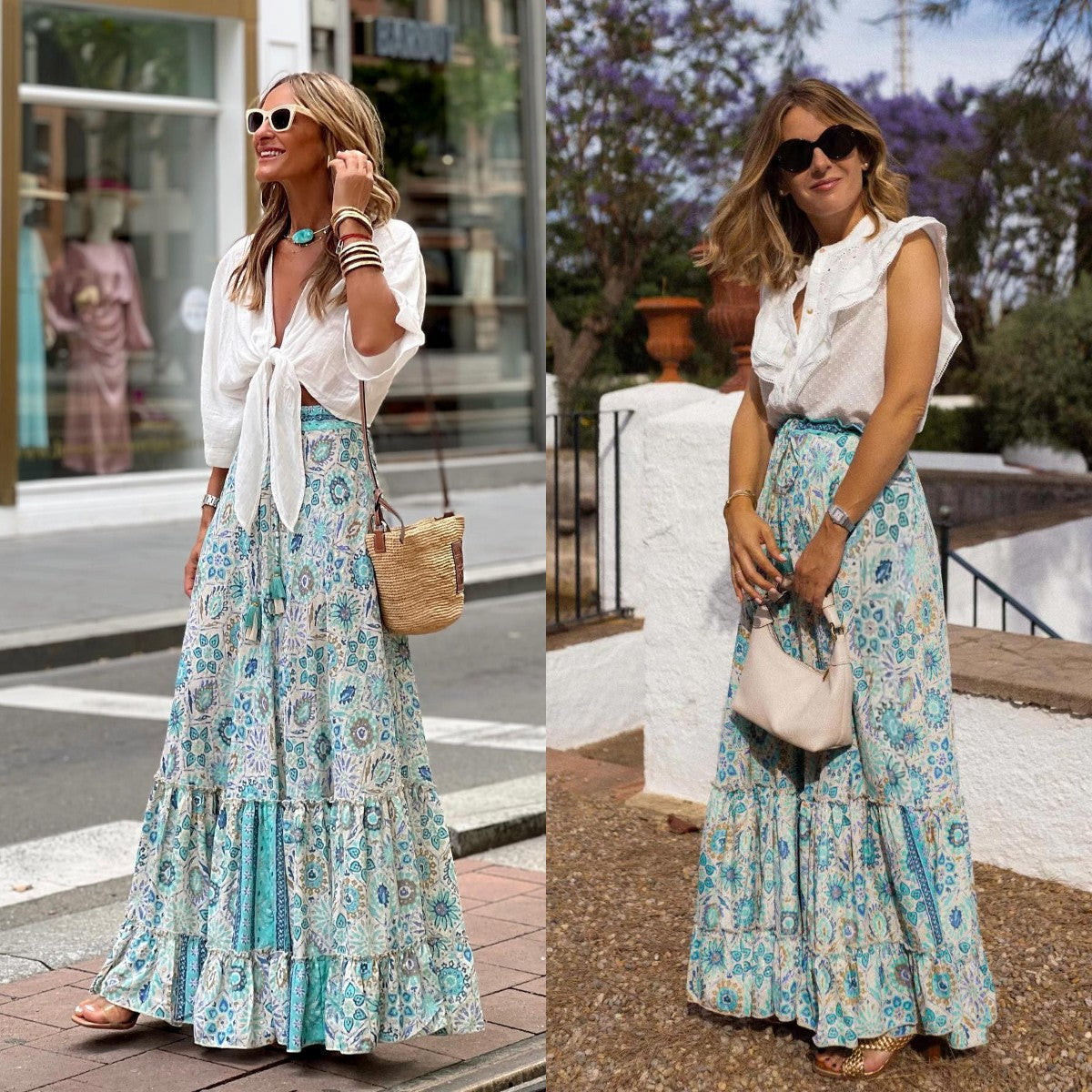 European Print Maxi Skirt - Summer 2023 Casual Wear