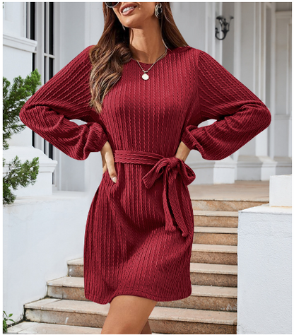 European American Long Sleeve Twist Knit Dress