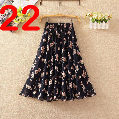 Summer Women's Lightweight Printed Chiffon Skirt
